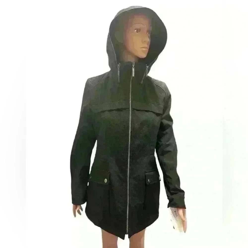 Kensie- Black lined Women’s Jacket With Hoodie.